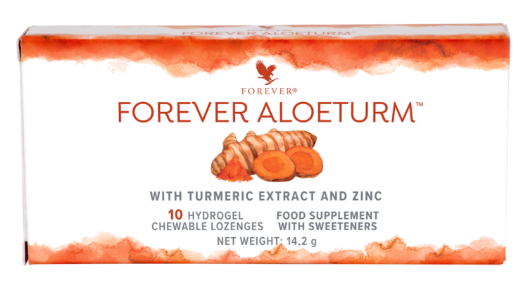 Hydrożelowe tabletki do ssania z kurkumą.