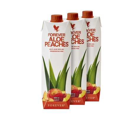 [Zestaw] Trójpak Forever Aloe Peaches™. Trójpak (3 x 1 litr) nektaru z miąższem z liści aloesu o smaku brzoskwiniowym wzbogacony witaminą C (7773)