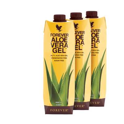 Trójpak Forever Aloe Vera Gel™. Trójpak (3 x 1 litr) soku z miąższem z liści aloesu wzbogacony witaminą C (7153)