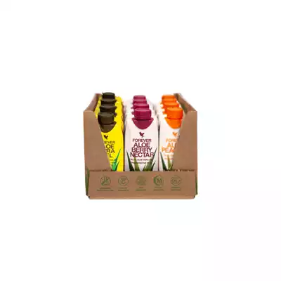 Forever Aloe mini combo™. 12-pak Forever Aloe Vera Gel Mini o pojemności 330ml w trzech różnych smakach (73312)