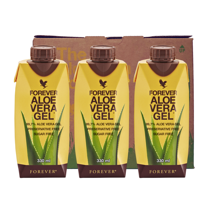 Trójpak Forever Aloe Vera Gel mini™. Trójpak (3 x 330 ml) soku z miąższem z liści aloesu wzbogacony witaminą C (71533)