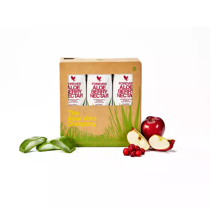 [Zestaw] Trójpak Forever Aloe Berry Nectar™. Trójpak (3 x 1 litr) nektaru z miąższem z liści aloesu o smaku jabłkowo-żurawinowym wzbogacony witaminą C (7343)
